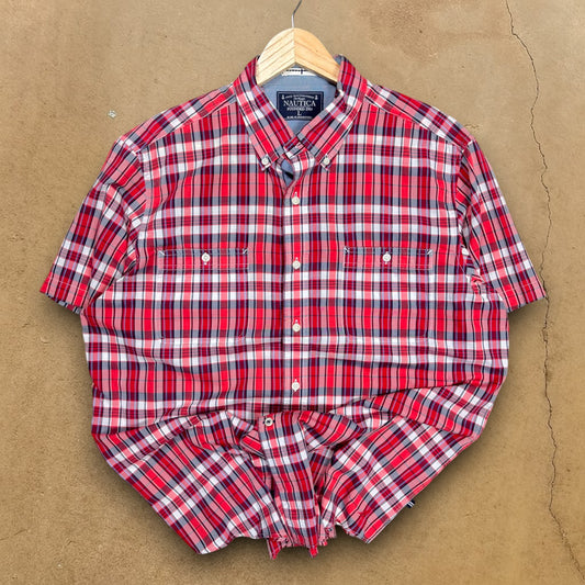 VINTAGE NAUTICA BUTTON-UP SHIRT - L