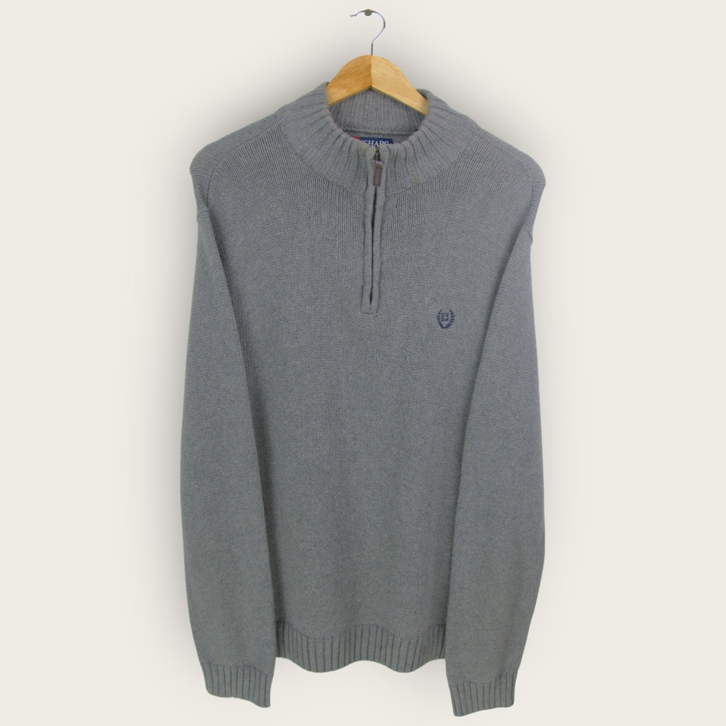 VINTAGE CHAPS KNIT 1/4 ZIP - L