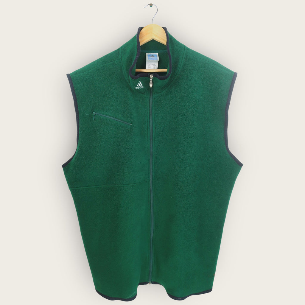 VINTAGE ADIDAS FLEECE VEST JACKET - XXL