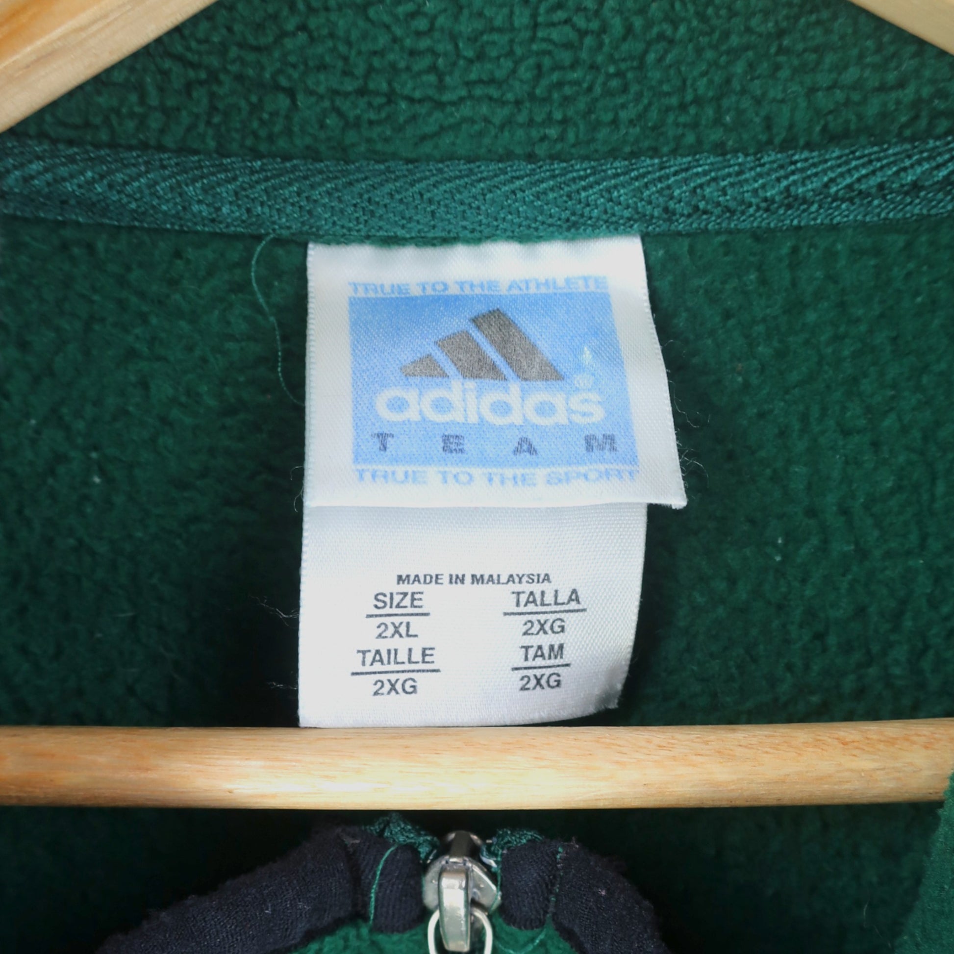 VINTAGE ADIDAS FLEECE VEST JACKET - XXL