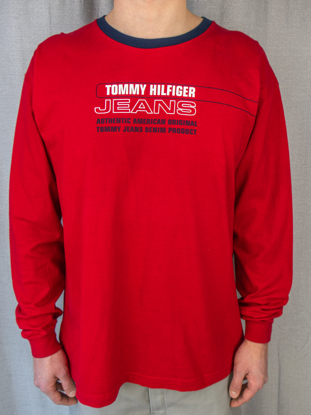 90s Tommy Jeans Graphic Long-Sleeve T-Shirt - L/XL