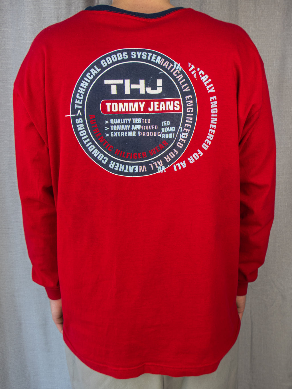 90s Tommy Jeans Graphic Long-Sleeve T-Shirt - L/XL