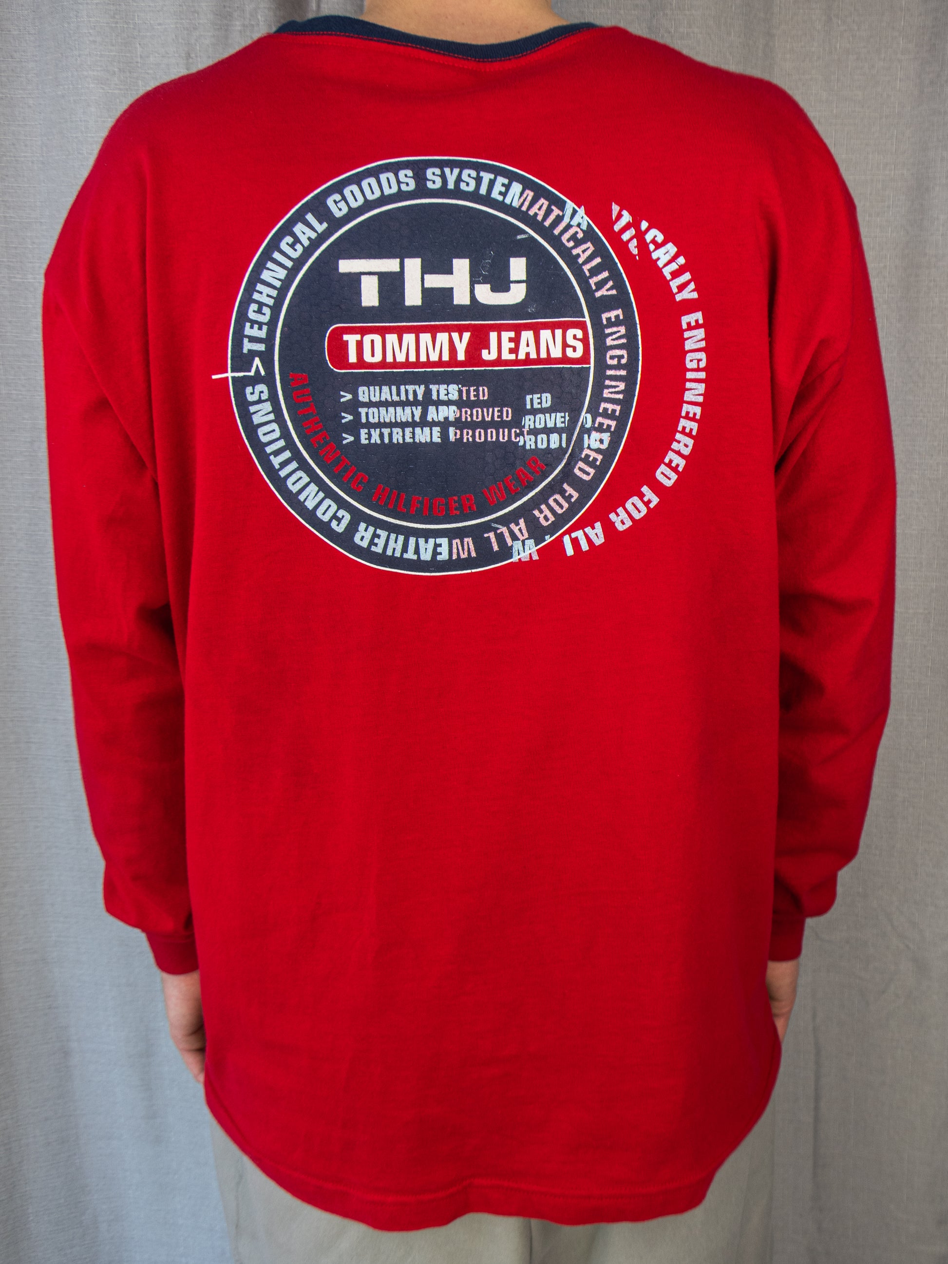 90s Tommy Jeans Graphic Long-Sleeve T-Shirt - L/XL