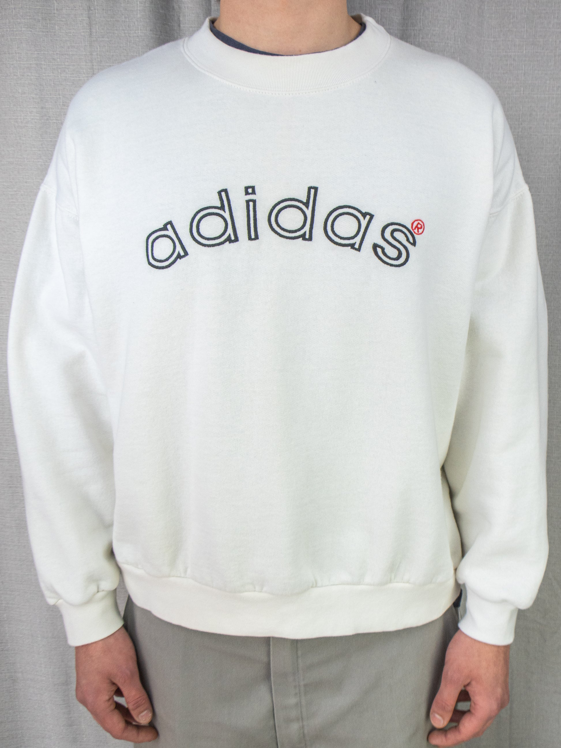 90s Adidas Embroidered Crewneck Sweater - L/XL