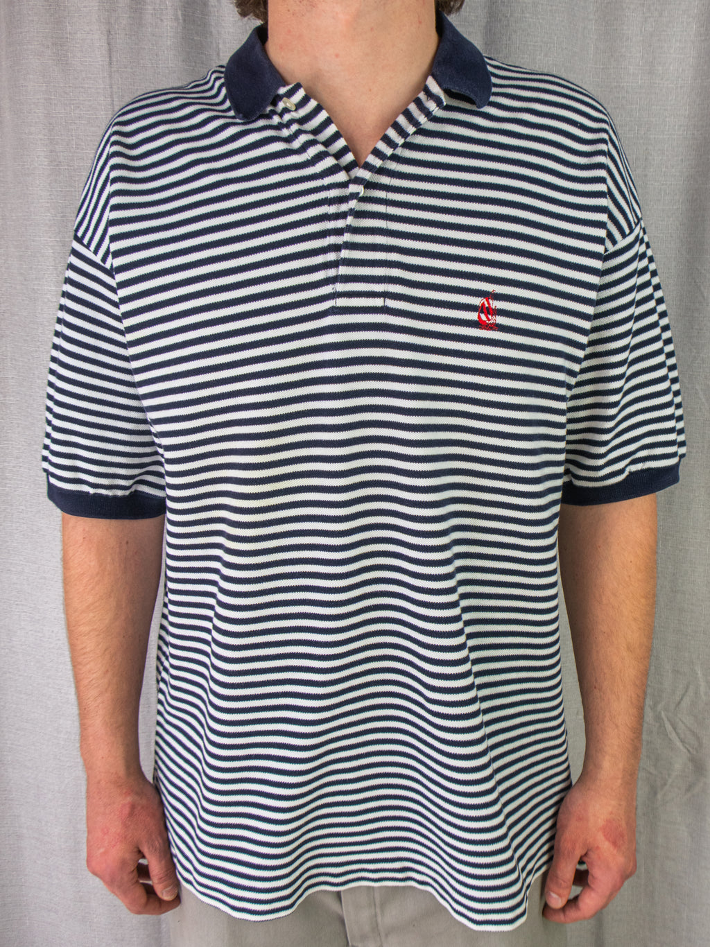90s Nautica Striped Polo Shirt - XL/XXL