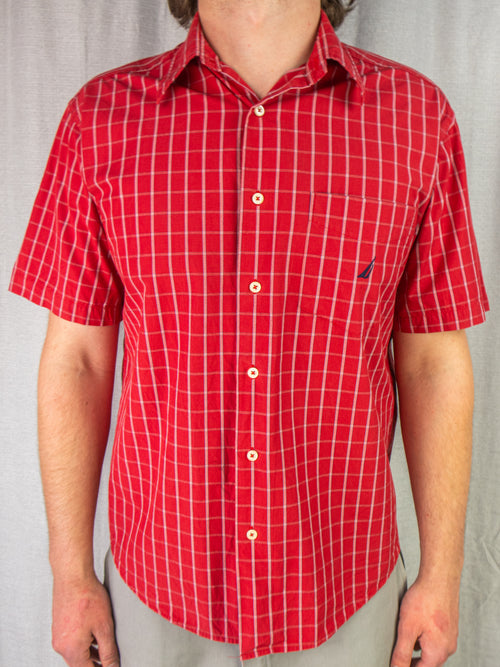 00s Nautica Check Button-Up Shirt - S/M
