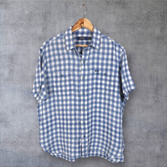 VINTAGE POLO RALPH LAUREN BUTTON-UP SHIRT - L
