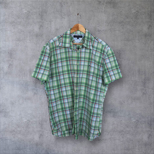 VINTAGE TOMMY HILFIGER BUTTON-UP SHIRT - XL