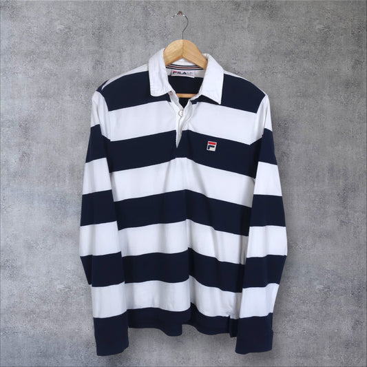 VINTAGE LONG-SLEEVE FILA POLO SHIRT - S