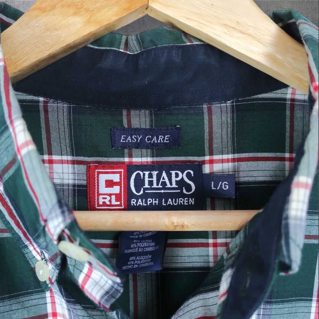 VINTAGE LONG-SLEEVE CHAPS RALPH LAUREN BUTTON-UP SHIRT - L