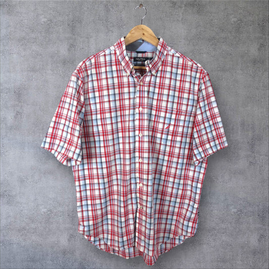 VINTAGE NAUTICA BUTTON-UP SHIRT - L