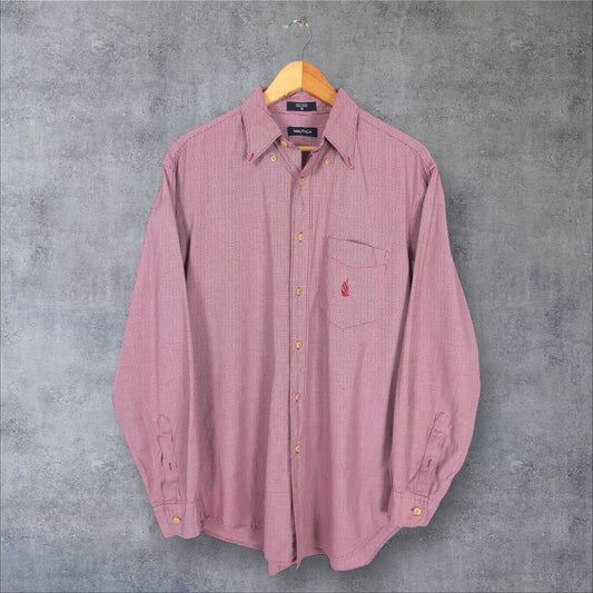 VINTAGE LONG-SLEEVE NAUTICA BUTTON-UP SHIRT - M/L