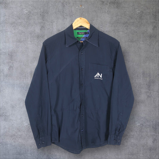 VINTAGE LONG-SLEEVE NAUTICA BUTTON-UP SHIRT - S
