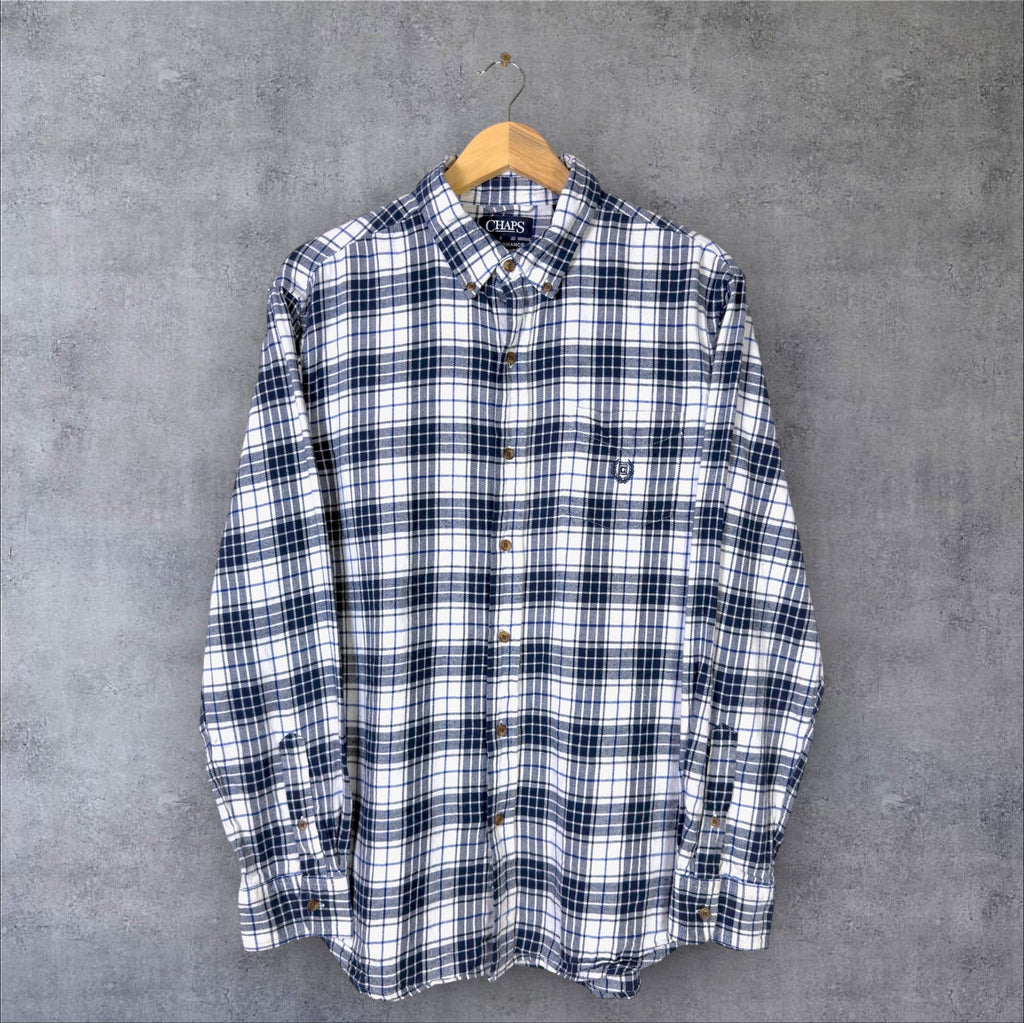 VINTAGE LONG-SLEEVE CHAPS BUTTON-UP SHIRT - L