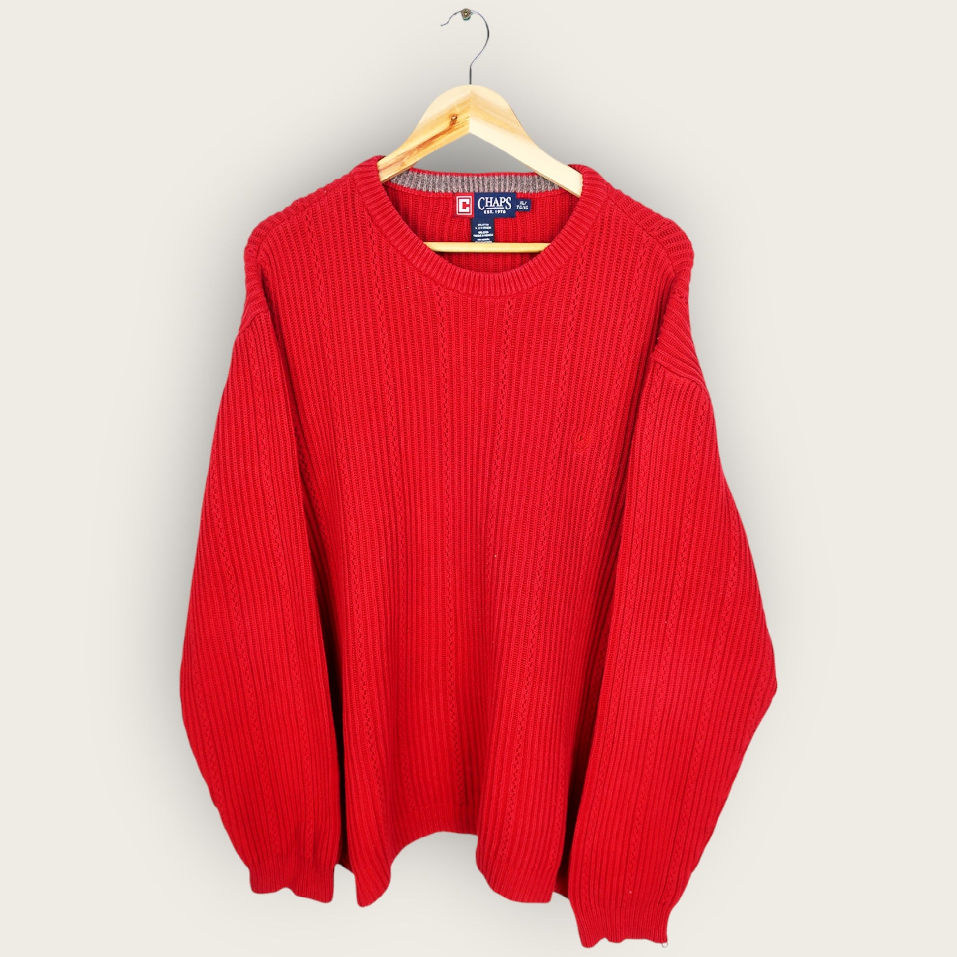 VINTAGE CHAPS KNIT SWEATER - XL