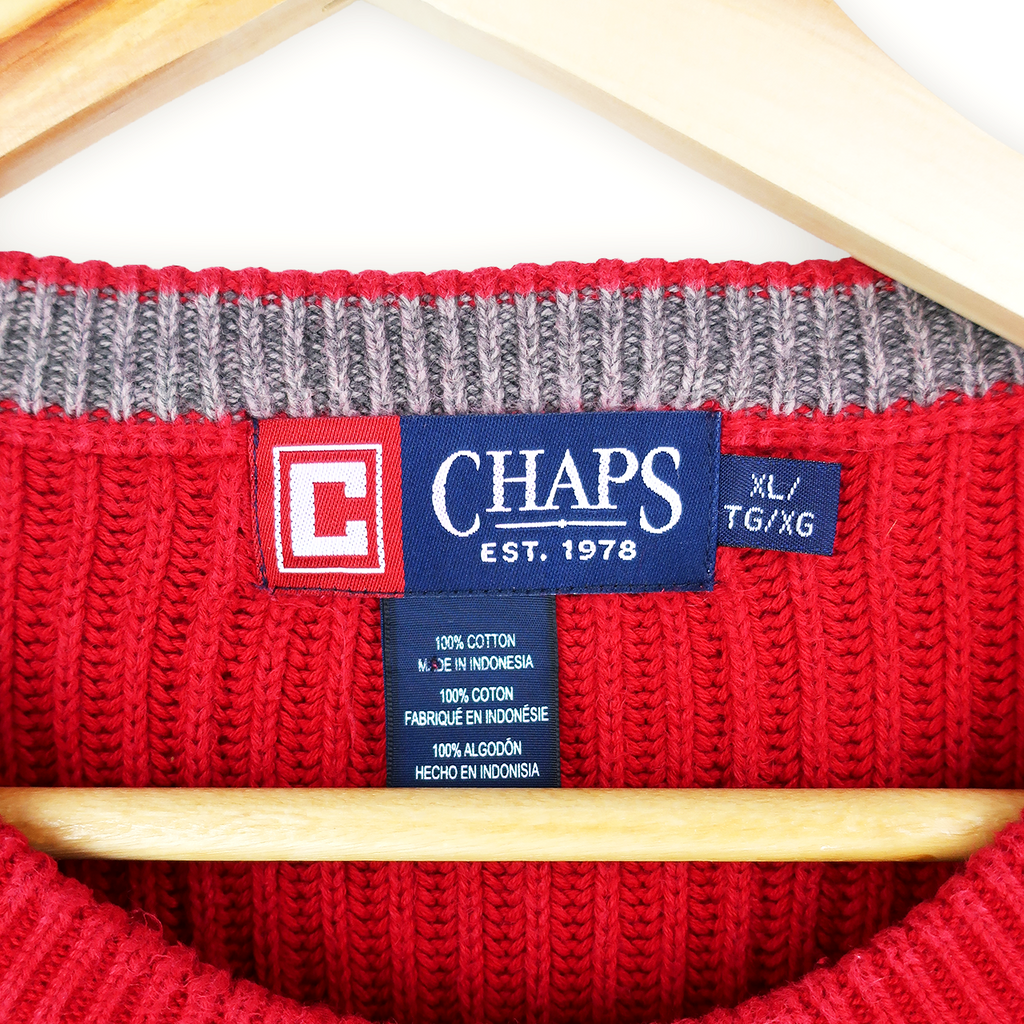 VINTAGE CHAPS KNIT SWEATER - XL