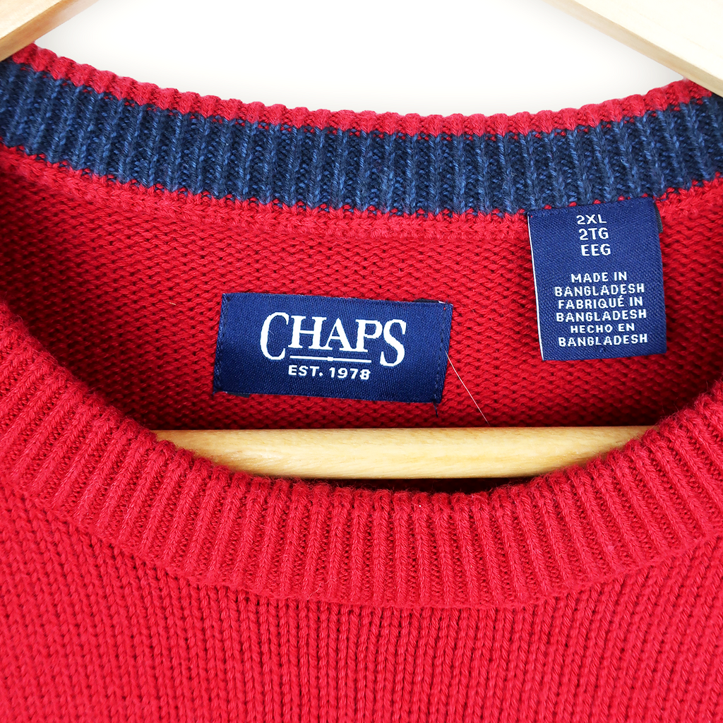 VINTAGE CHAPS KNIT SWEATER - XXL