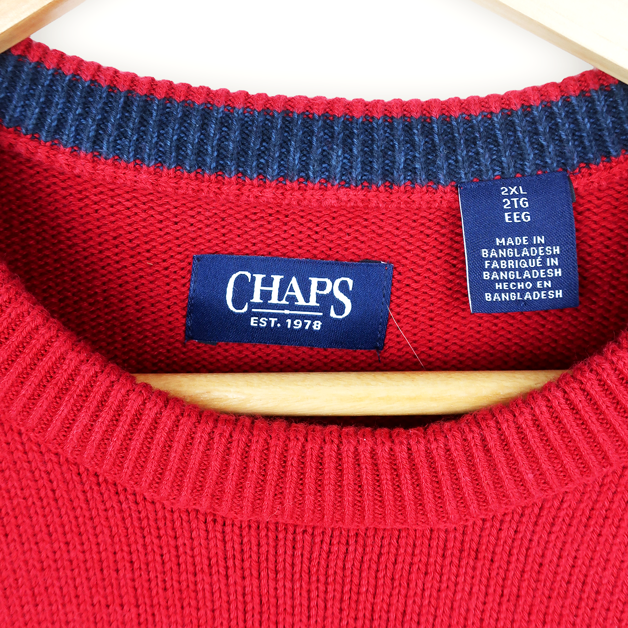 VINTAGE CHAPS KNIT SWEATER - XXL