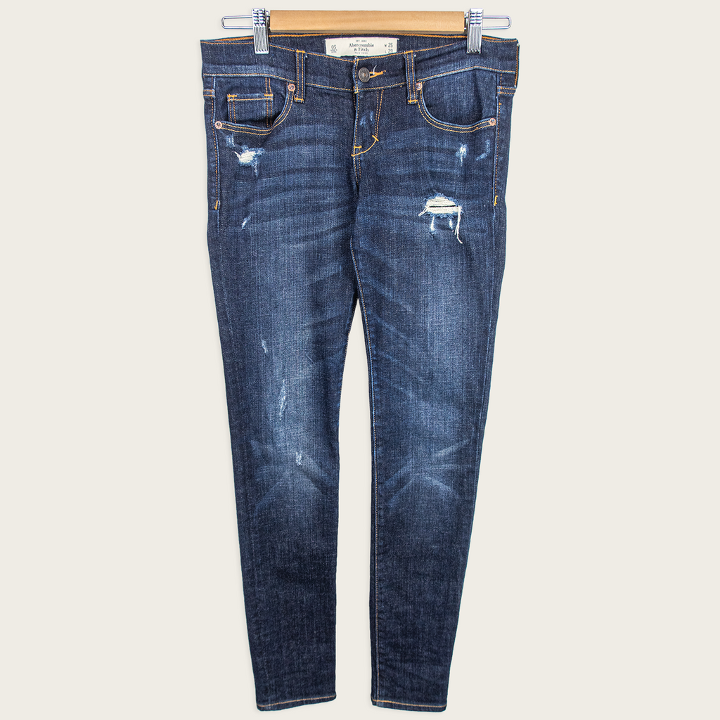 Abercrombie & Fitch Skinny Jeans - Distressed Dark Wash - Size 4