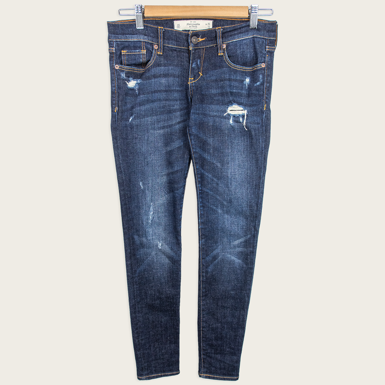Abercrombie & Fitch Skinny Jeans - Distressed Dark Wash - Size 4