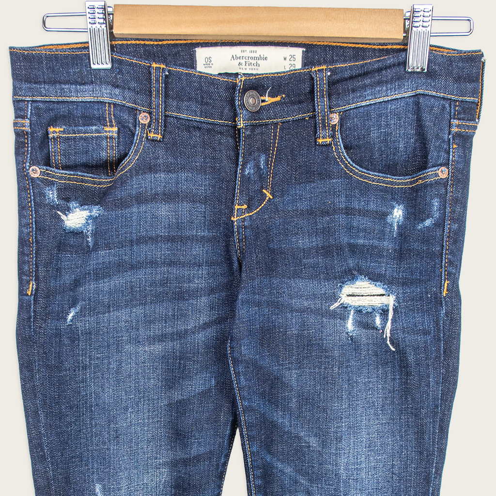 Abercrombie & Fitch Skinny Jeans - Distressed Dark Wash - Size 4