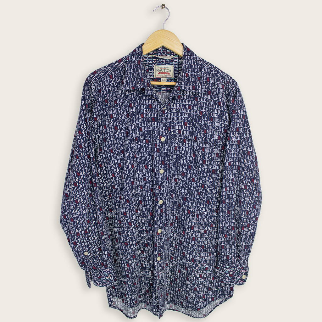 VINTAGE LONG-SLEEVE NAUTICA BUTTON-UP SHIRT - L