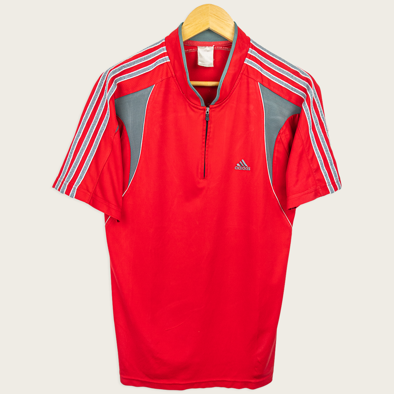 00's Adidas 1/4-Zip T-Shirt - M
