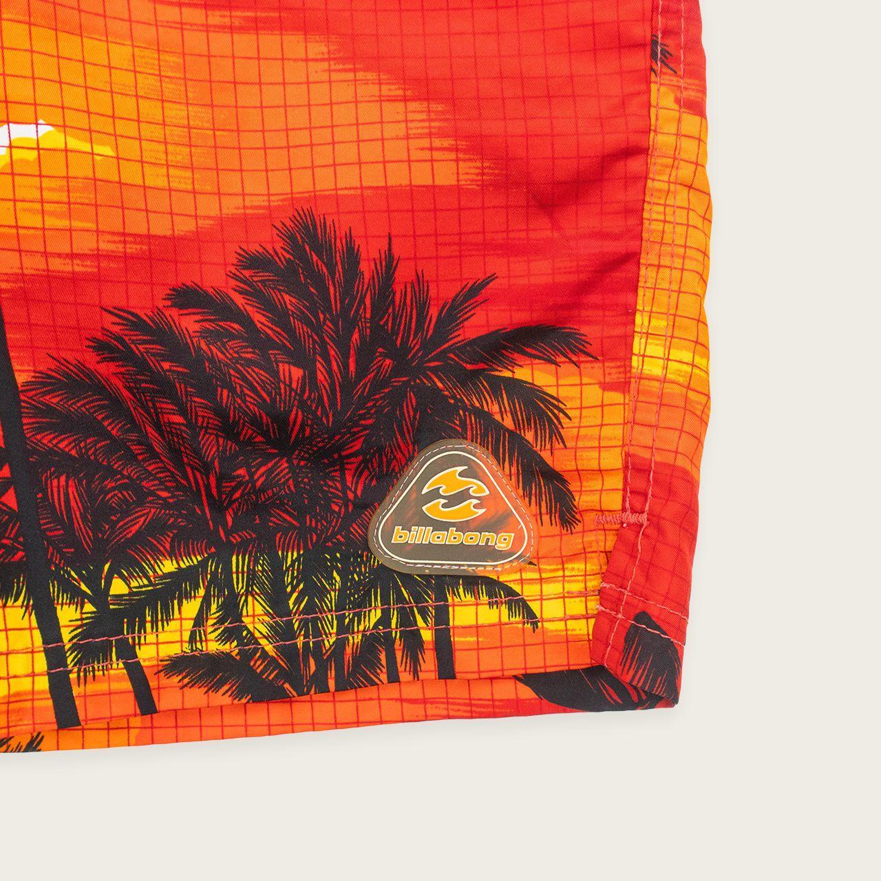 Y2K Billabong Board Shorts - Sunset Palm Print - Size 8