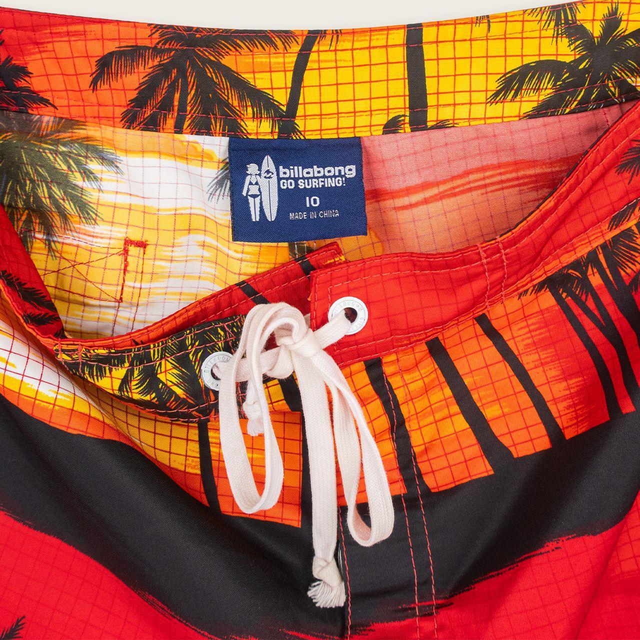 Y2K Billabong Board Shorts - Sunset Palm Print - Size 8