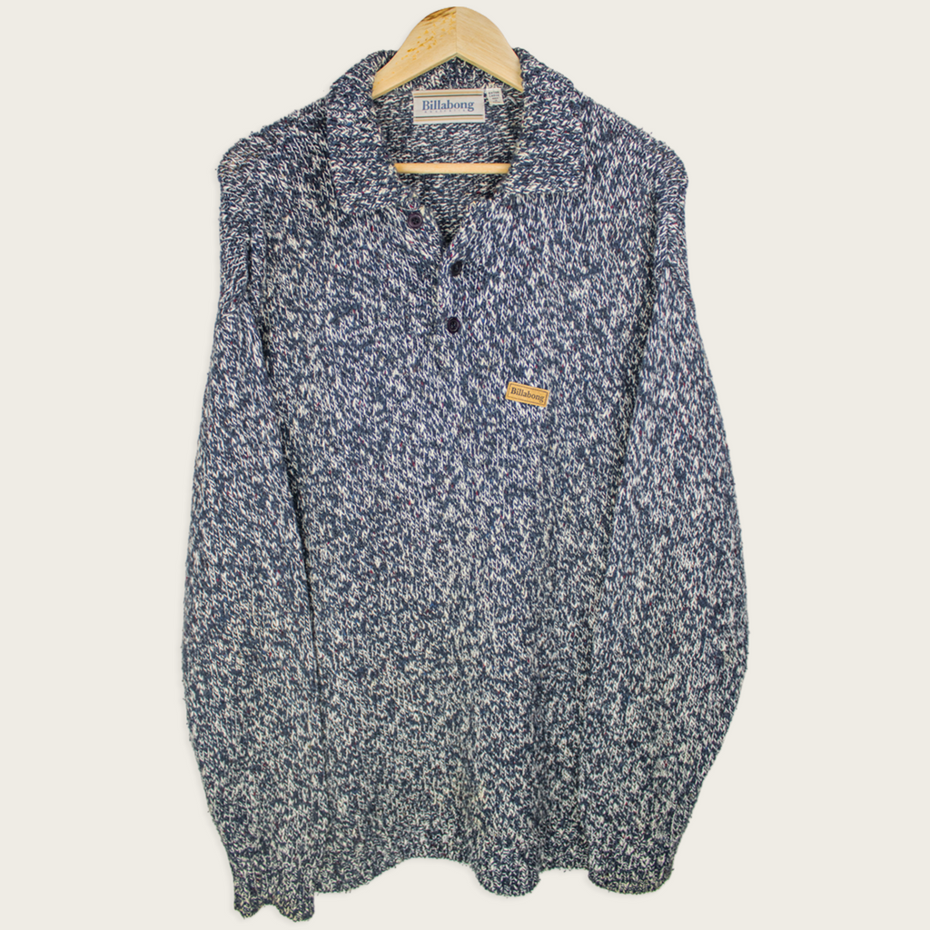 00's Billabong Knitted Collared Sweatshirt - XL