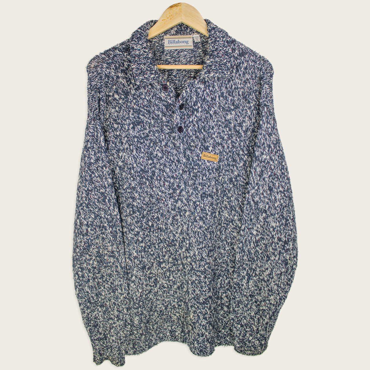 00's Billabong Knitted Collared Sweatshirt - XL