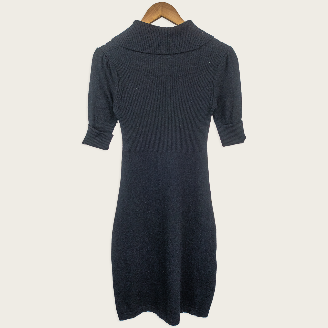 Y2K Esprit Knit Dress - Black Cowl Neck - Size XS