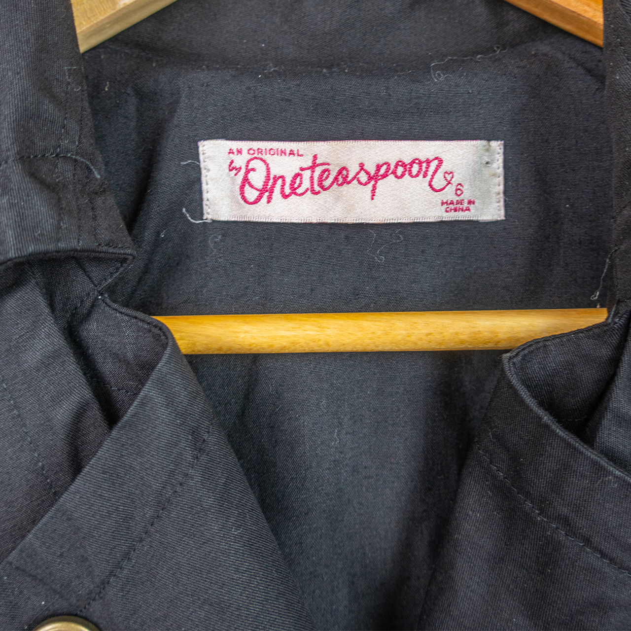 Y2K One Teaspoon Cropped Trench Jacket - Black - Size 6