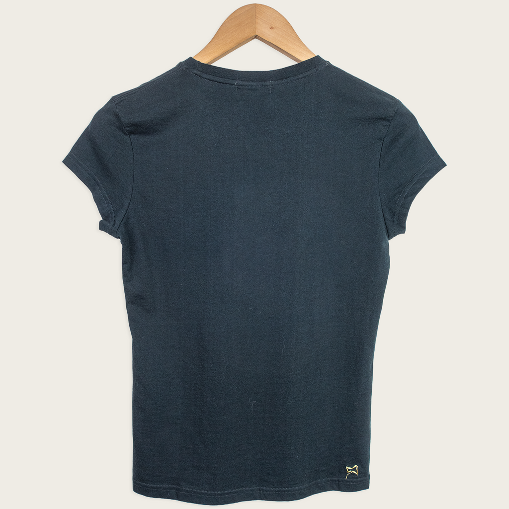 Y2K Playboy Baby Tee - Gold Logo Black - Size 8