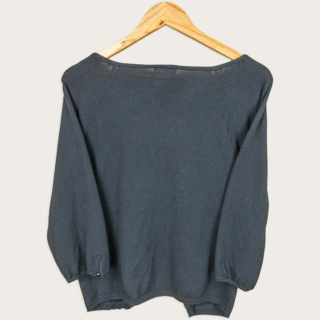 Y2K Simona Knit Cardigan - Black - Size S