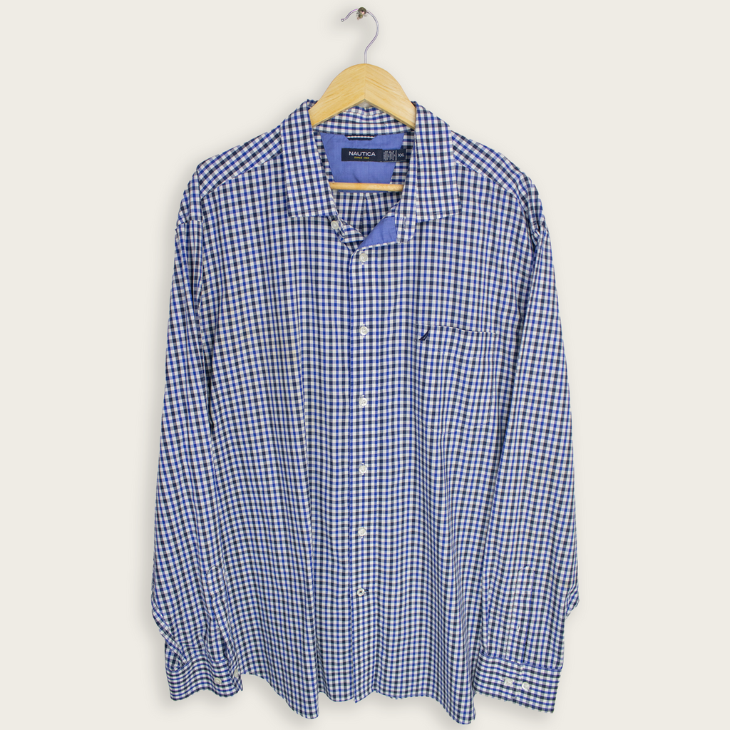 VINTAGE LONG-SLEEVE NAUTICA BUTTON-UP SHIRT - XXL