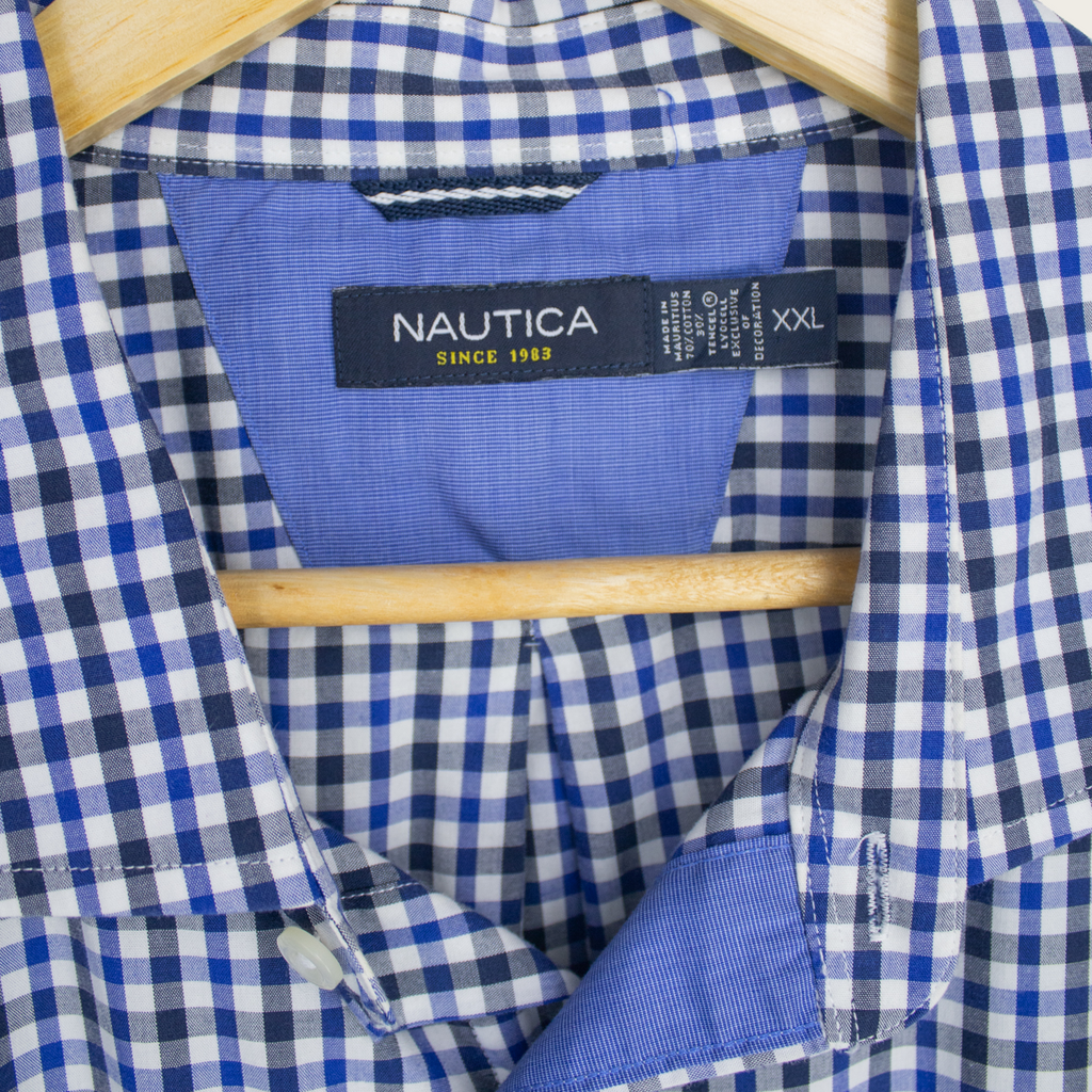 VINTAGE LONG-SLEEVE NAUTICA BUTTON-UP SHIRT - XXL