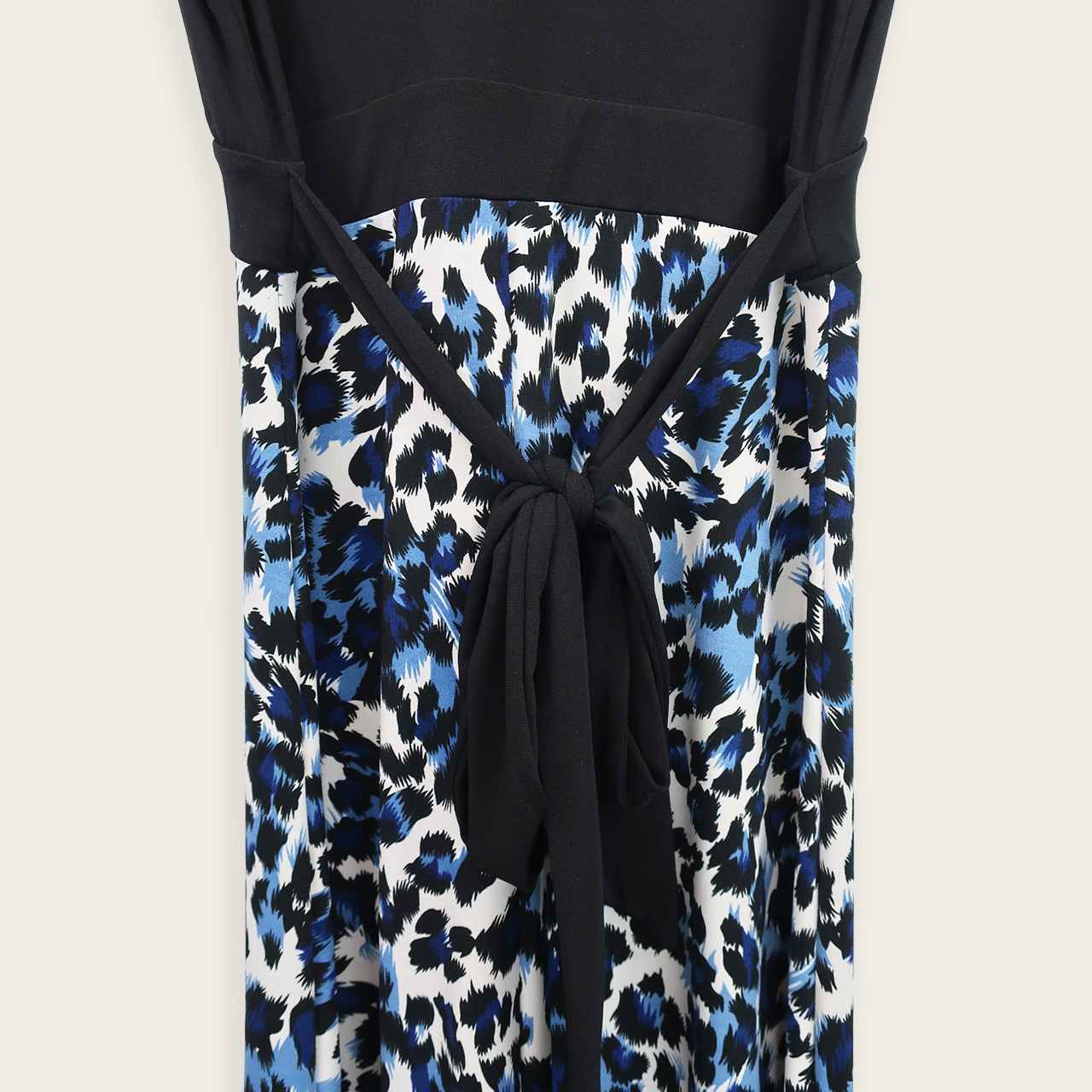 Y2K Crossroads Maxi Dress - Blue Leopard Print - Size S