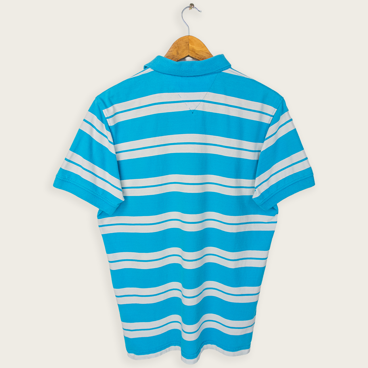 TOMMY HILFIGER STRIPED POLO SHIRT - M