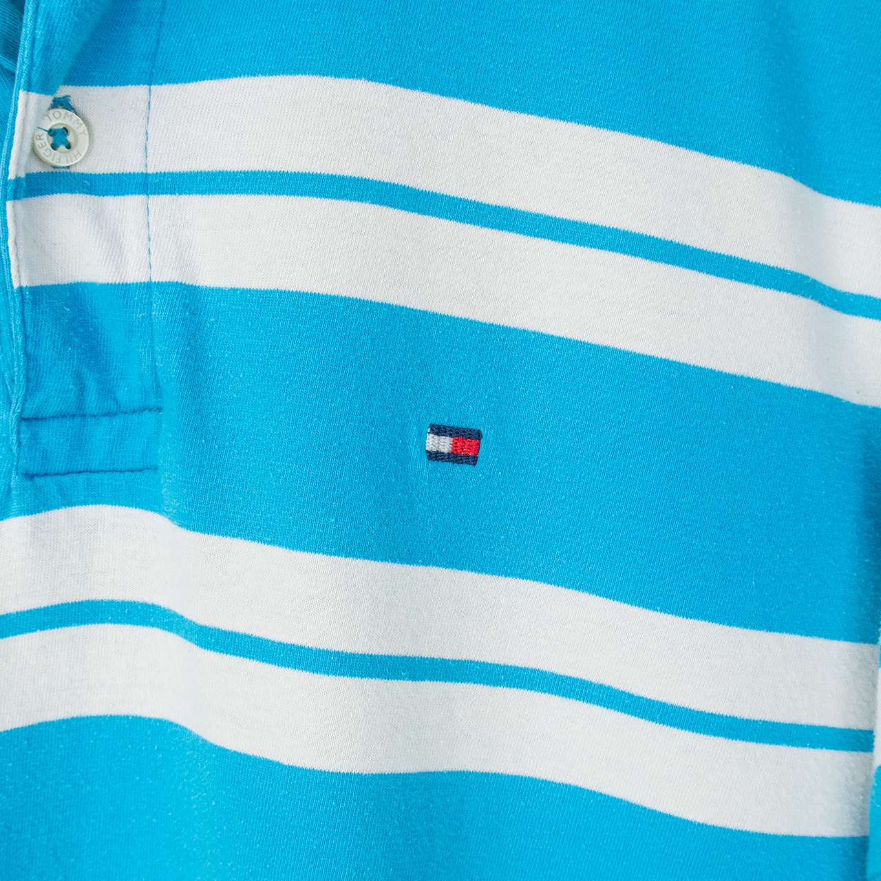 TOMMY HILFIGER STRIPED POLO SHIRT - M