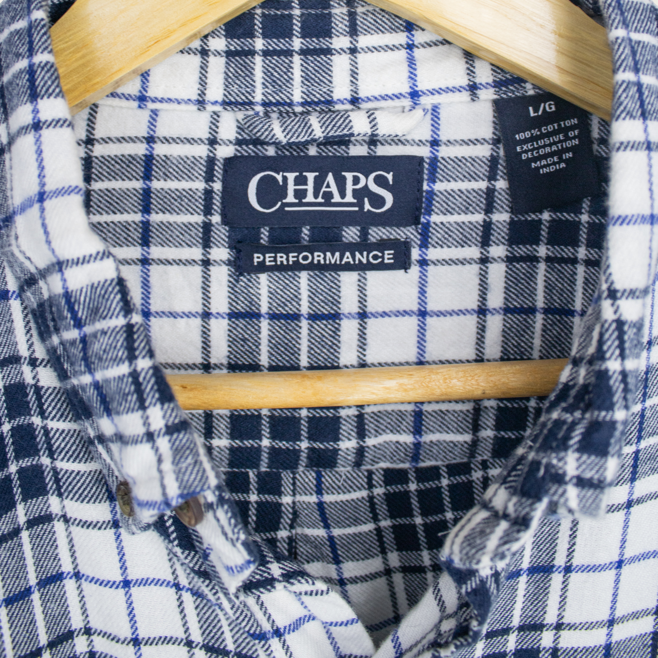 VINTAGE LONG-SLEEVE CHAPS BUTTON-UP SHIRT - L