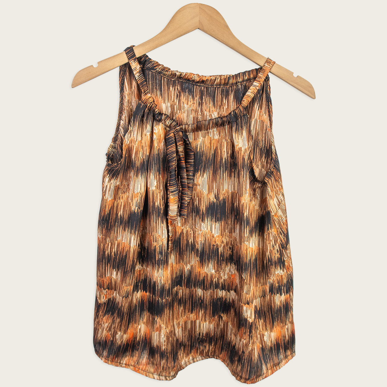 Valoo Abstract Halter Top - Brown Print - Size S