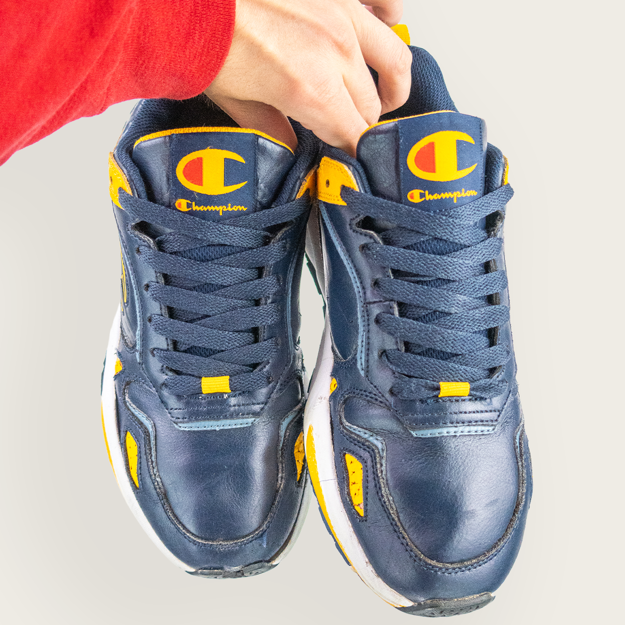 Men's Navy/Yellow CHAMPION Chunky Retro-Style Sneakers - US 8.5
