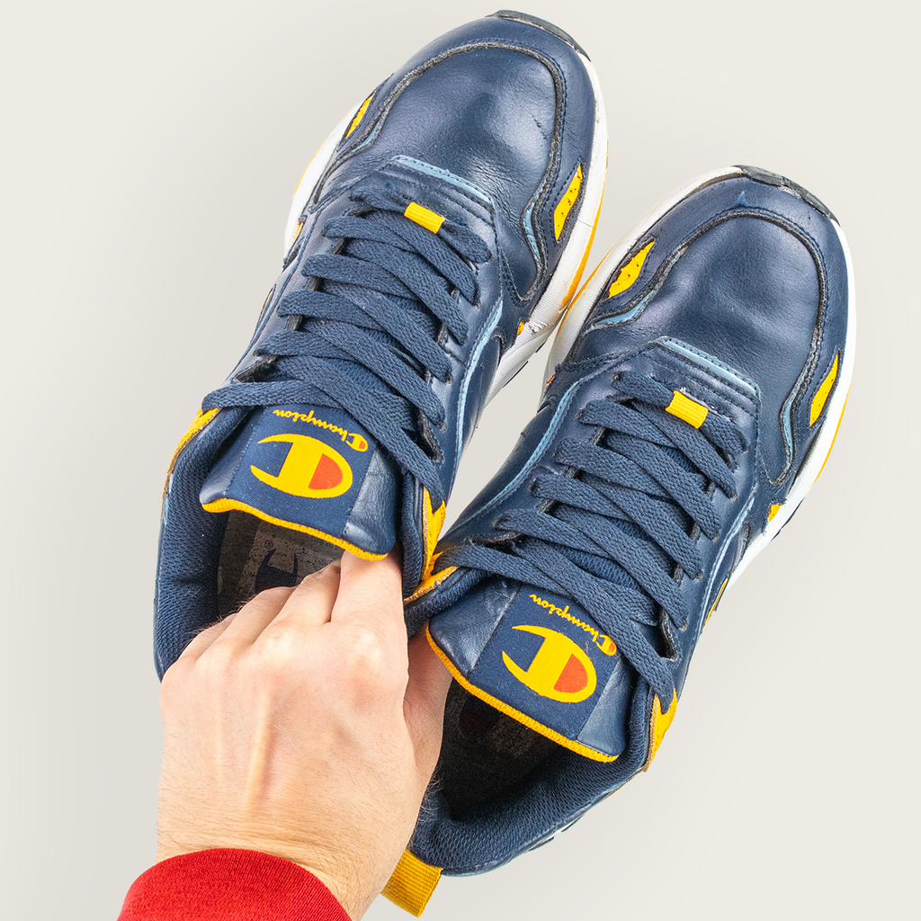 Men's Navy/Yellow CHAMPION Chunky Retro-Style Sneakers - US 8.5