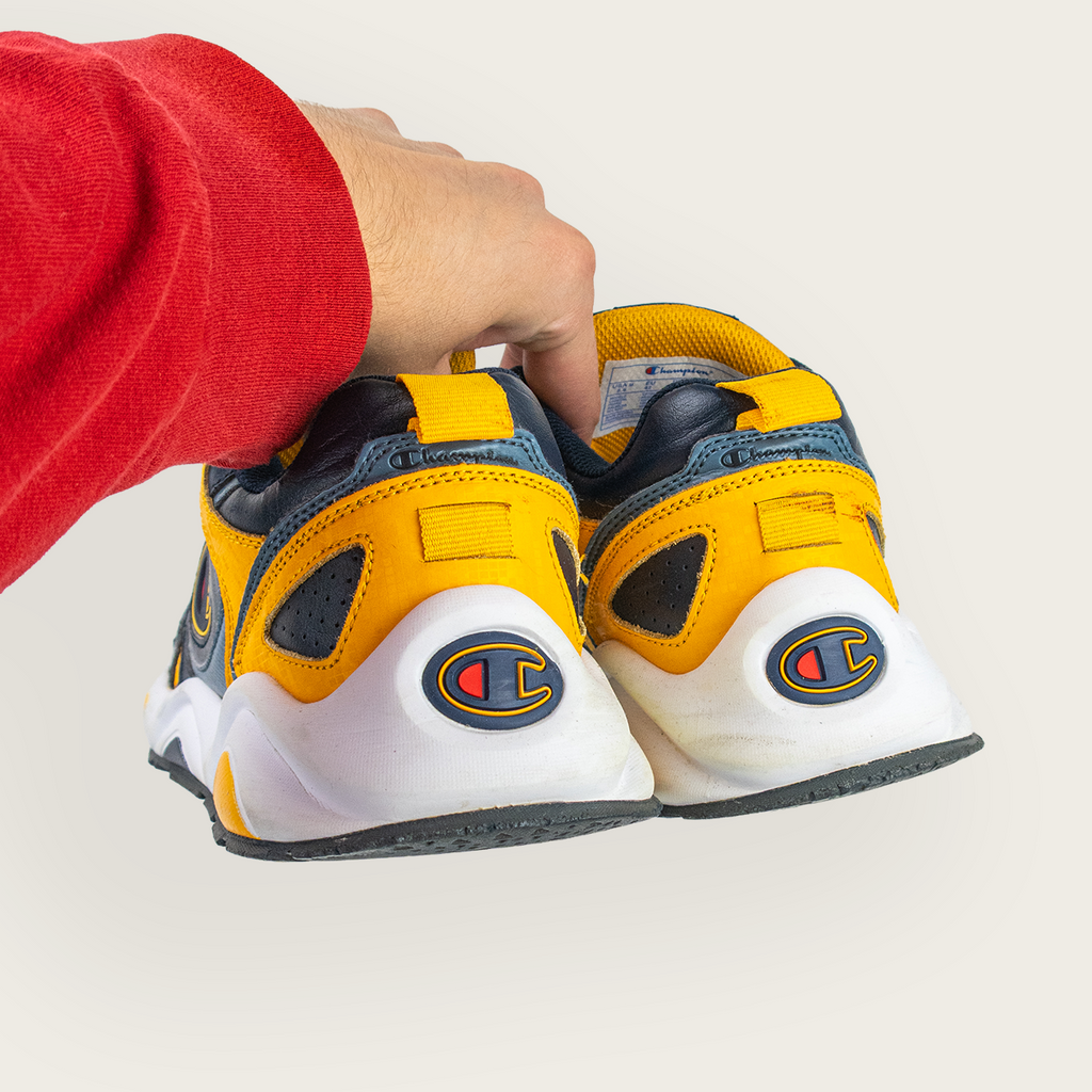Men's Navy/Yellow CHAMPION Chunky Retro-Style Sneakers - US 8.5