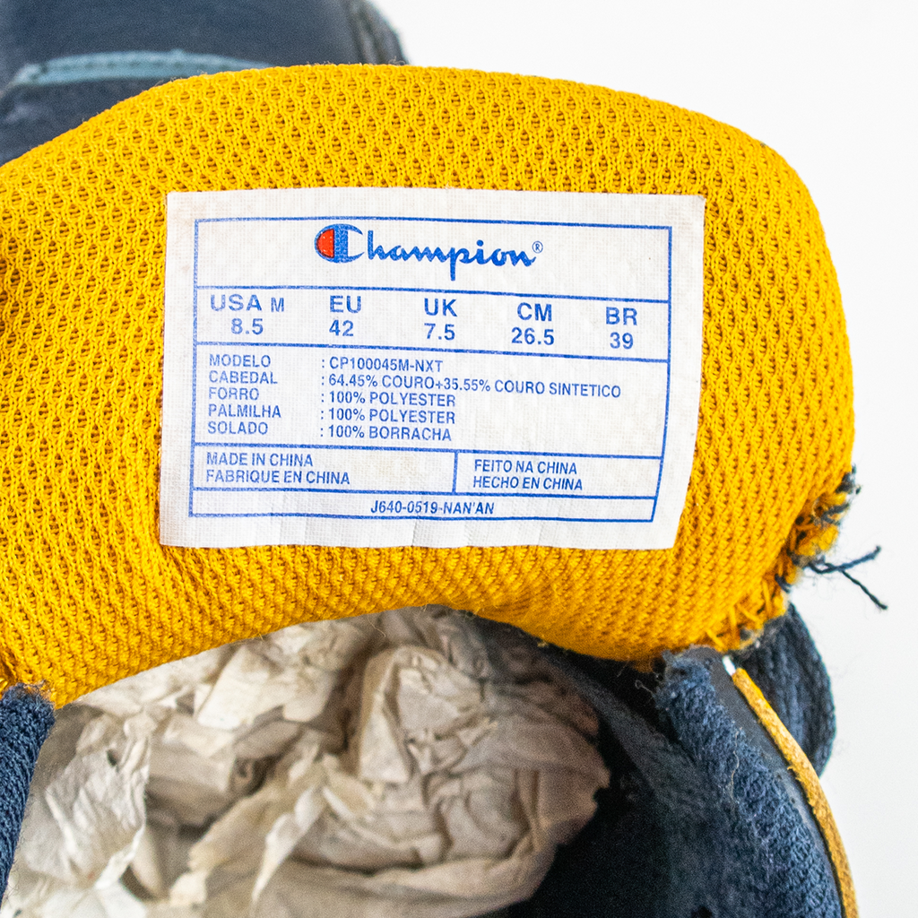 Men's Navy/Yellow CHAMPION Chunky Retro-Style Sneakers - US 8.5