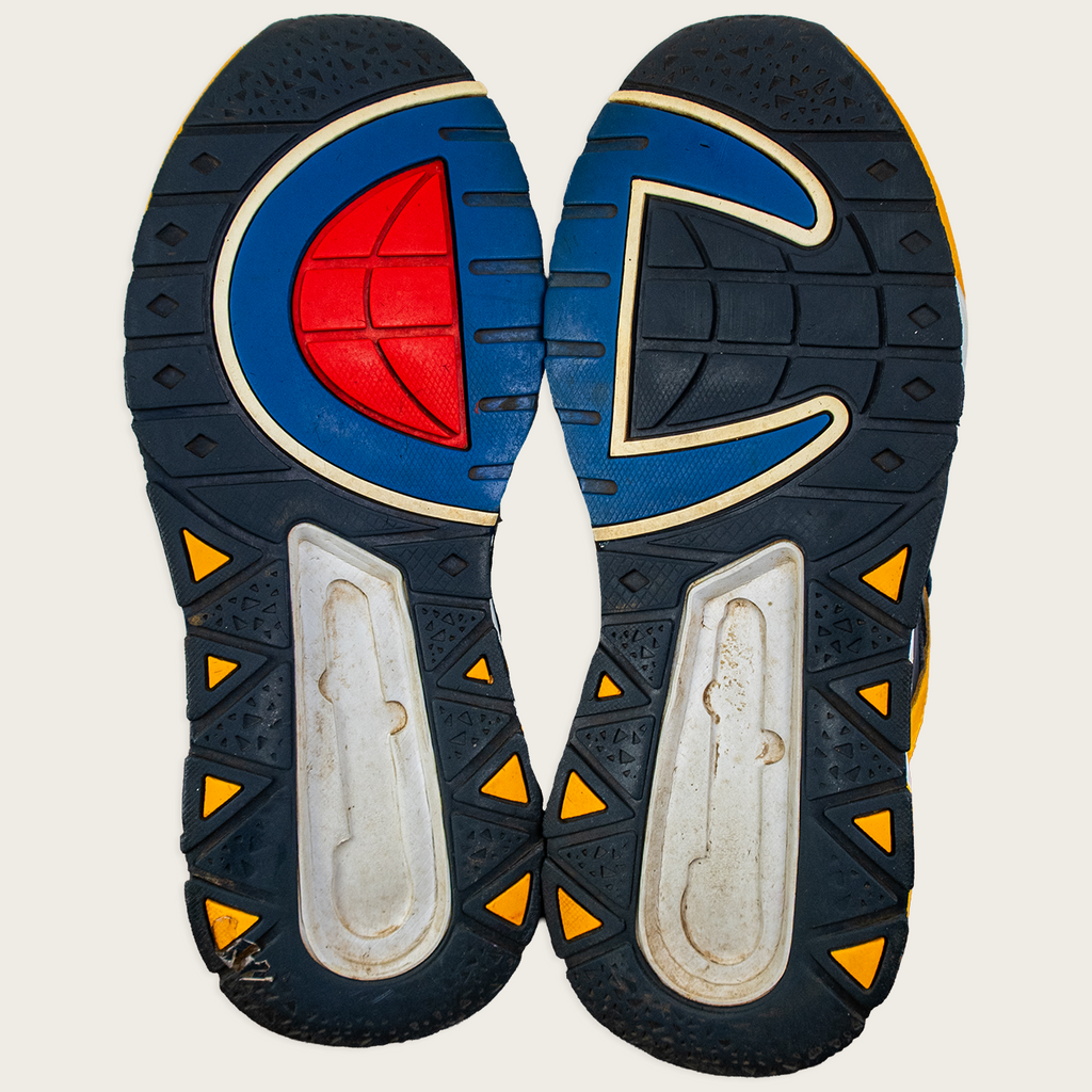 Men's Navy/Yellow CHAMPION Chunky Retro-Style Sneakers - US 8.5