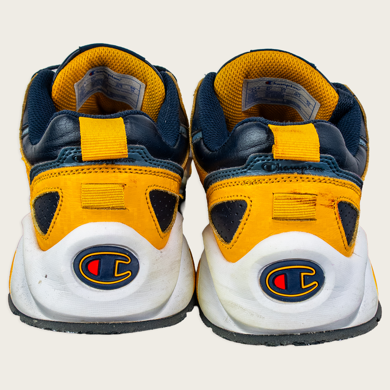 Men's Navy/Yellow CHAMPION Chunky Retro-Style Sneakers - US 8.5