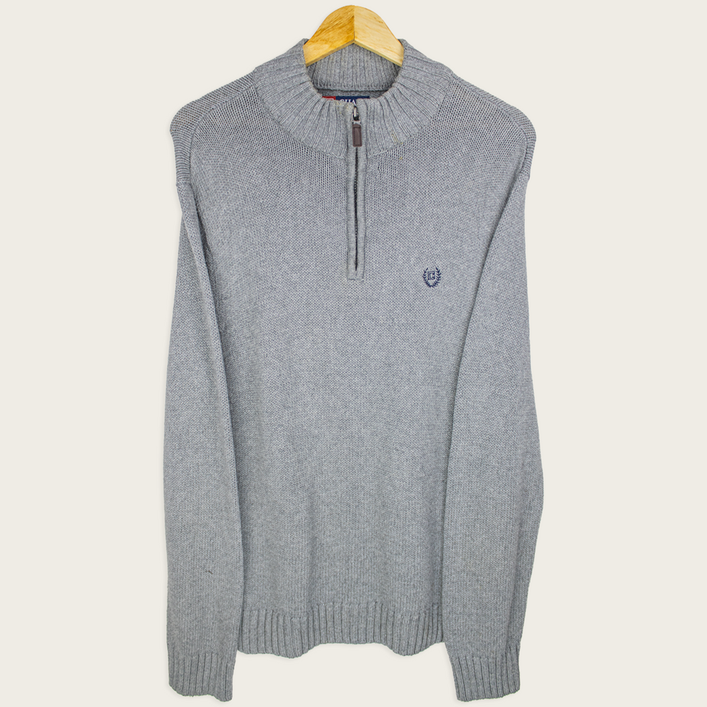 00's Chaps Knitted 1/4-Zip Sweatshirt - L