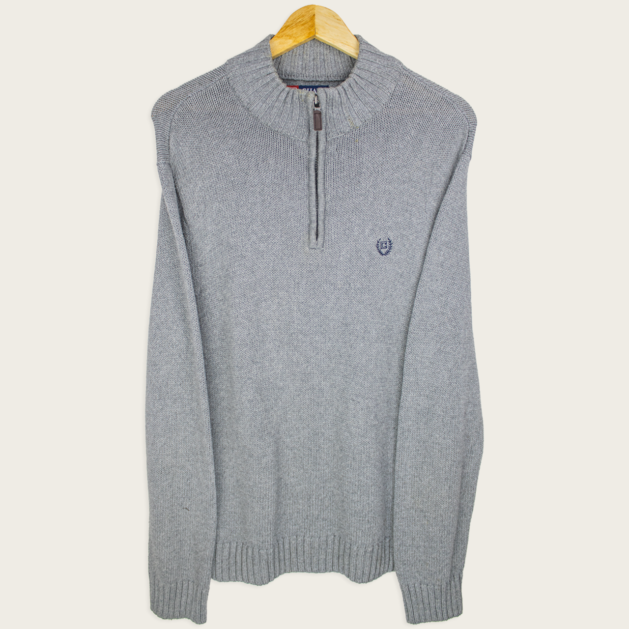 00's Chaps Knitted 1/4-Zip Sweatshirt - L